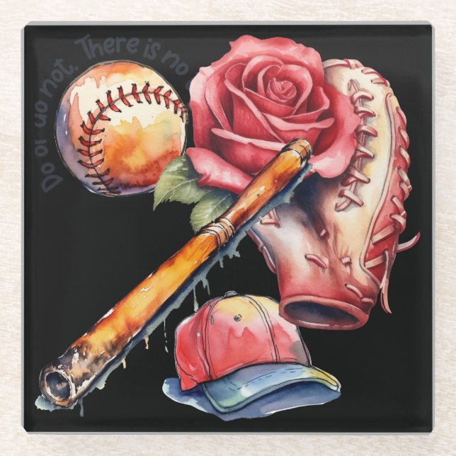 Softball Sommer Glasuntersetzer (Vorderseite)