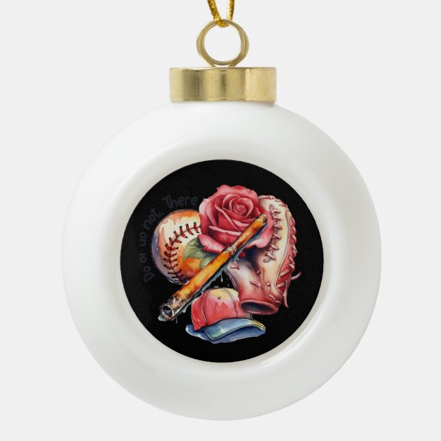 Softball Sommer Keramik Kugel-Ornament (Vorderseite)