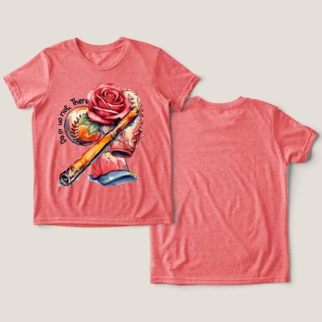 Softball-Sommer Tri-Blend Shirt (Design Vorderseite & Rückseite)