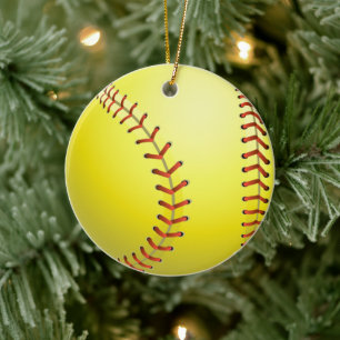 Softball Spaß Sport Spiel Weihnachtsfeiertage Keramik Ornament