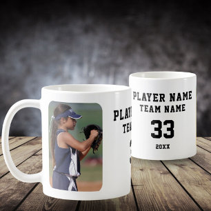 Softball-Spieler Name Nummer Team 2 Fotos Kaffeetasse