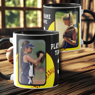Softball-Spieler Name Nummer Team 2 Fotos Tasse