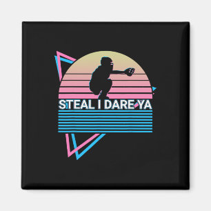 Softball-Spielerin Retro Steal Ich fordere dich he Magnet