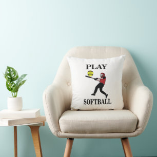 Softball-Spielerin spielt Softball Kissen