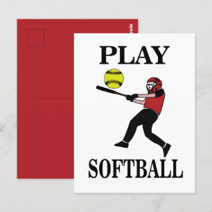 Softball-Spielerin spielt Softball Postkarte