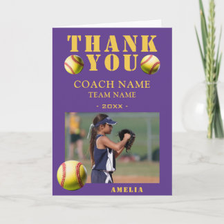 Softball-Sport-Foto-Trainer Dankeskarte