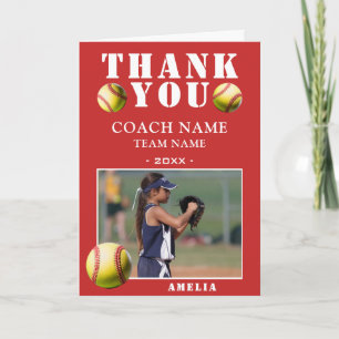 Softball-Sport-Foto-Trainer Dankeskarte