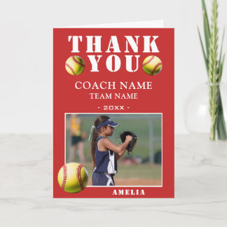 Softball-Sport-Foto-Trainer Dankeskarte