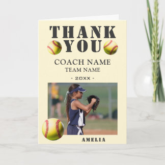 Softball-Sport-Foto-Trainer Dankeskarte