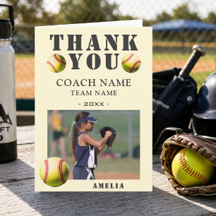 Softball-Sport-Foto-Trainer Dankeskarte
