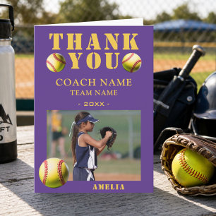 Softball-Sport-Foto-Trainer Dankeskarte