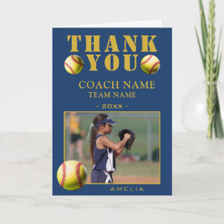 Softball-Sport-Foto-Trainer Dankeskarte
