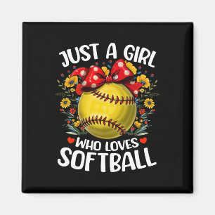 Softball-Sportliebhaber-Blume Nur Ein Mädchen Das Magnet