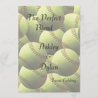 Softball Sports Theme Blended Family Wedding Einladung