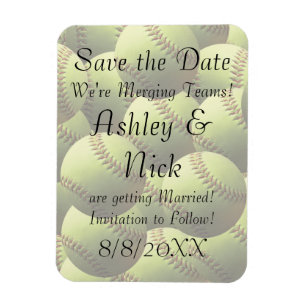 Softball Sports Wedding Beschreibung Save the Date Magnet
