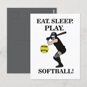 Softball-Sportsspieler  Postkarte