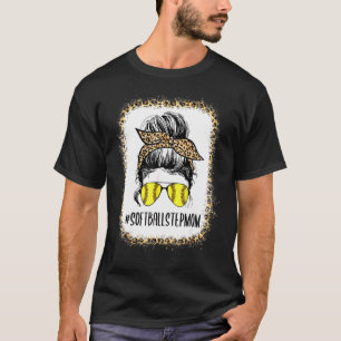 Softball Stepama Life Leopard Messy Bun geblasen m T-Shirt