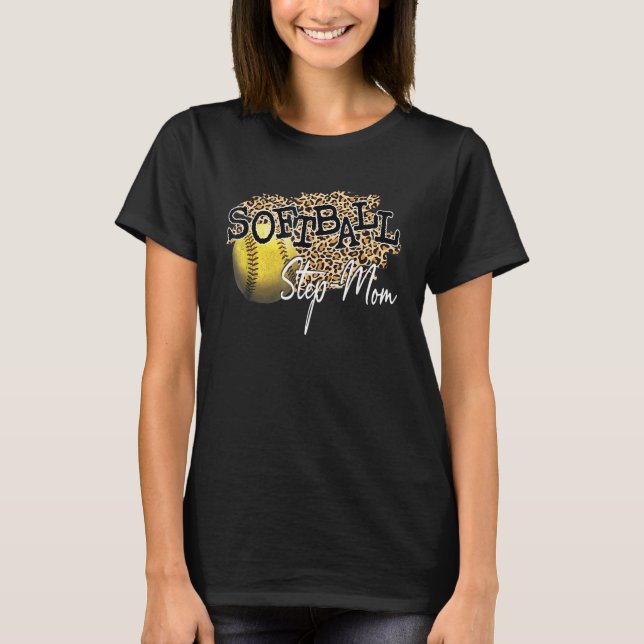 Softball-Stiefmutter Leopard  Softball-Stiefmutter T-Shirt (Vorderseite)