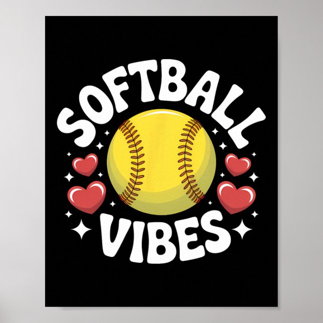 Softball Stimmung Süßes Fastpitch Softball Team Sp Poster (Vorne)