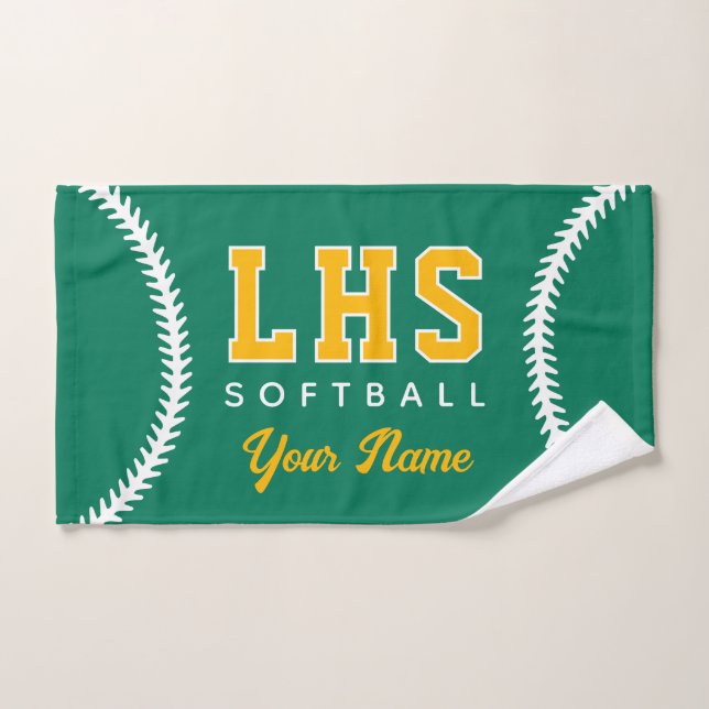 Softball Stitches Custom Sport Towel Team Initials Handtuch (Handtuch)