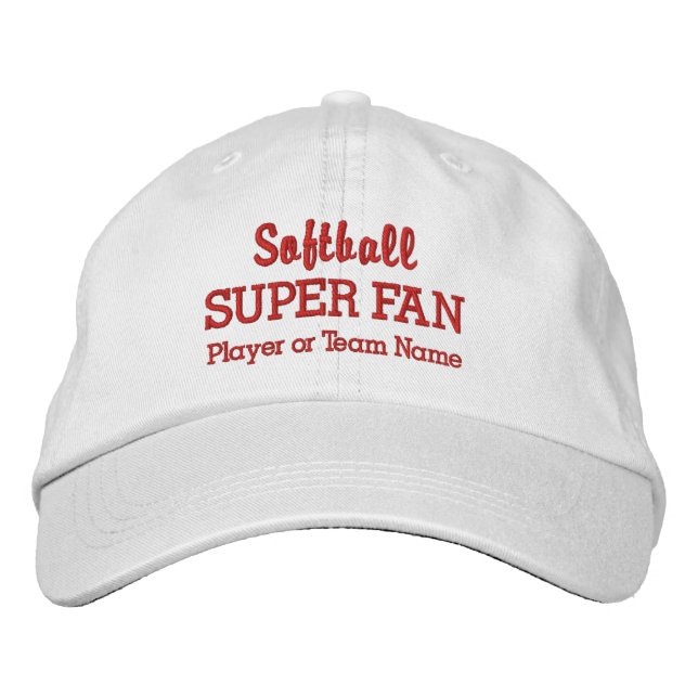 Softball Super Fan Custom Sport Team Name Bestickte Kappe (Vorderseite)