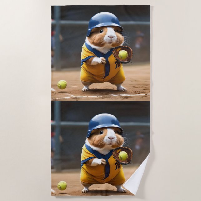 Softball Superstar: Das große Spiel der Guinea, Strandtuch (Vorderseite)