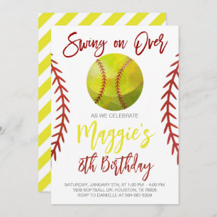 Softball-Swing über Geburtstag Einladung