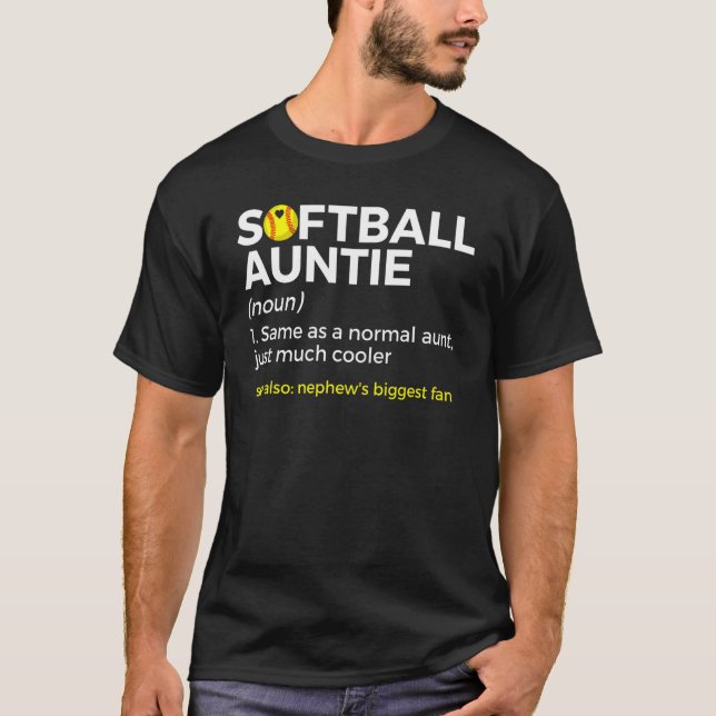 Softball-Tante definiert Nephews größten Fan T-Shirt (Vorderseite)