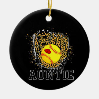 Softball Tante Leopard Game Day Tante Mutter Keramik Ornament