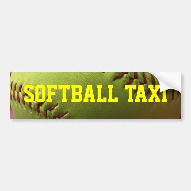 Softball-Taxi Autoaufkleber (Vorne)