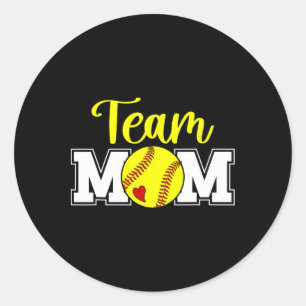 Softball-Team-Mutter Anerkennung Softball-Team-Mam Runder Aufkleber