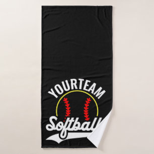 Softball Team Player ADD NAME Personalisierte Liga Badhandtuch Set