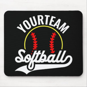Softball Team Player ADD NAME Personalisierte Liga Mousepad