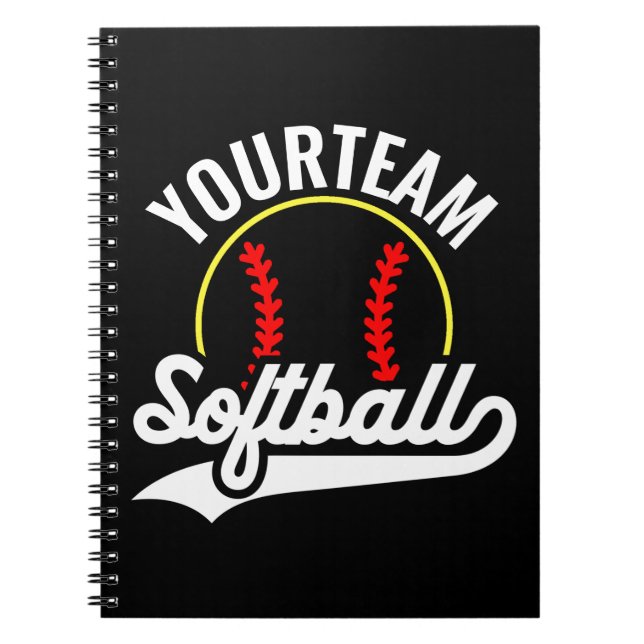Softball Team Player ADD NAME Personalisierte Liga Notizblock (Vorderseite)