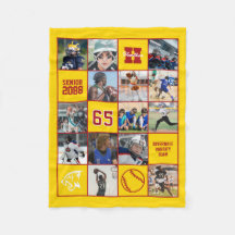 Softball Team Senior Night Custom Photo Yellow Red