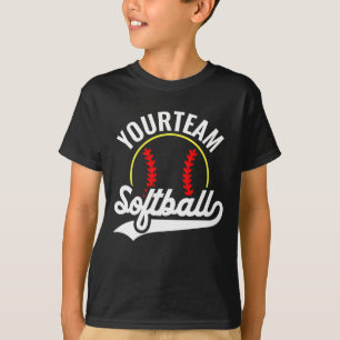 Softball-Team-Spieler ADD NAME Personalisiert Liga T-Shirt