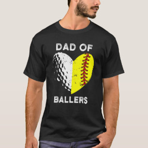 Softball-Tochter und Golf Son Vater von Ball Fath T-Shirt