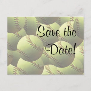 Softball trägt Hochzeits-Thema Save the Date zur Ankündigungspostkarte