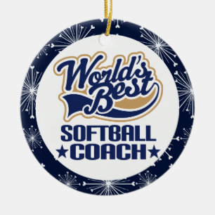 Softball-Trainer-Geschenk-Verzierung Keramikornament