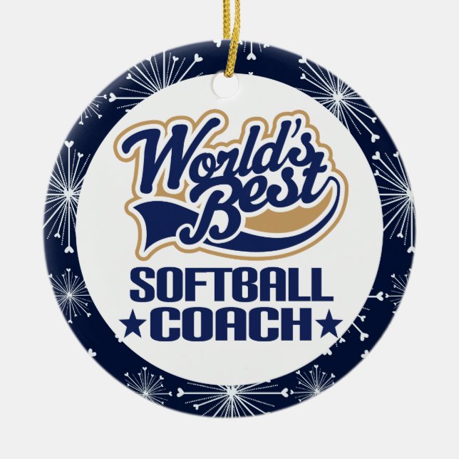 Softball-Trainer-Geschenk-Verzierung Keramikornament (Vorne)