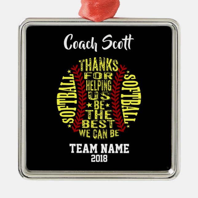 Softball-Trainer GIFT PERSONALISIERTE Ornament (Vorne)