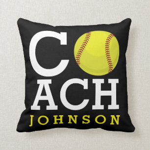 Softball-Trainer-individueller Name Kissen