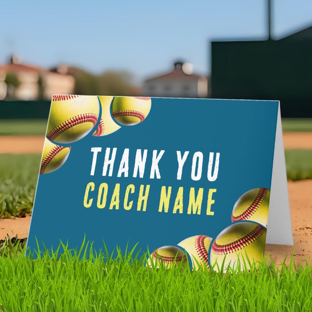 Softball-Trainer Name  Dankeskarte (Von Creator hochgeladen)