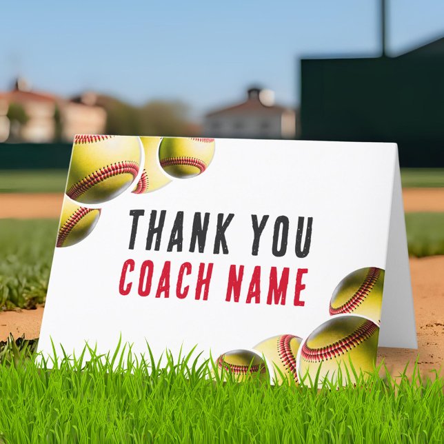 Softball-Trainer Name  Dankeskarte (Von Creator hochgeladen)