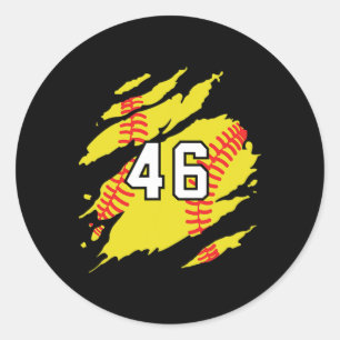 Softball-Trikot Nummer #46 Sportler Fan Trikot Runder Aufkleber