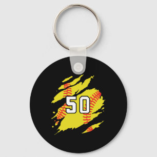Softball-Trikotnummer #50 Sportspieler Fan Trikot Schlüsselanhänger