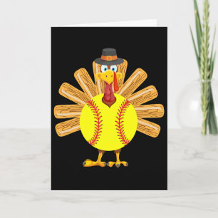 Softball Truthahn Thanksgiving-Shirt für Mädchen K Karte