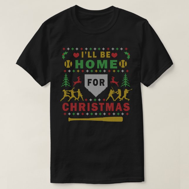 Softball Uggge Christmas Party Sweater Digital Art T-Shirt (Design vorne)