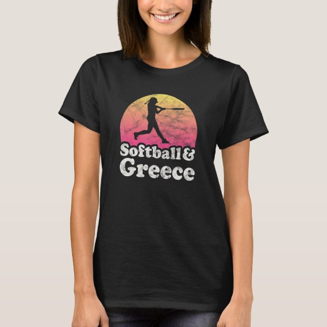 Softball und Griechenland Frauen oder Mädchen T-Shirt (Vorderseite)