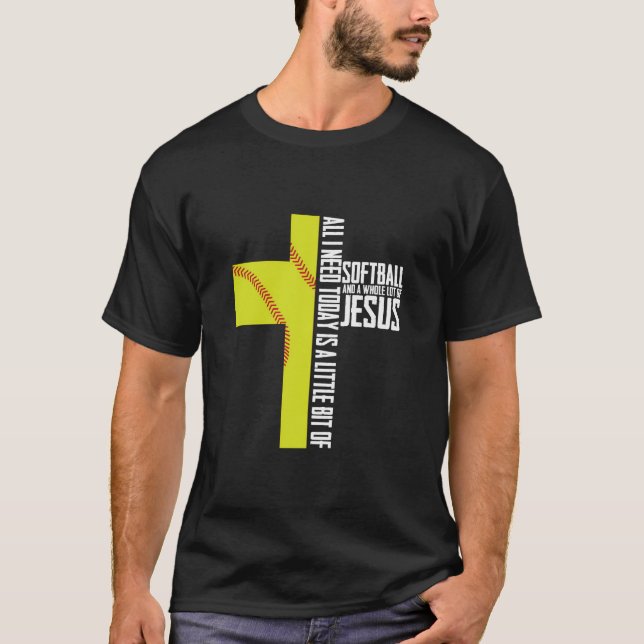 Softball und Jesus Sport religiös T-Shirt (Vorderseite)